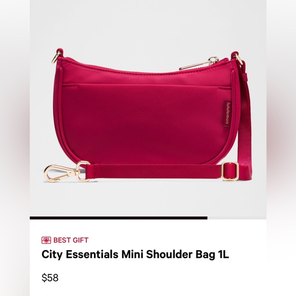 NWOT-Lululemon City Essentials Mini 1L Shoulder Bag-Raspberry Pink - Picture 11 of 14